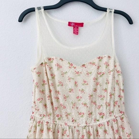 UP Floral Tulle Tier Lace Mesh Cottagecore Prairie Dress - Picture 6 of 11